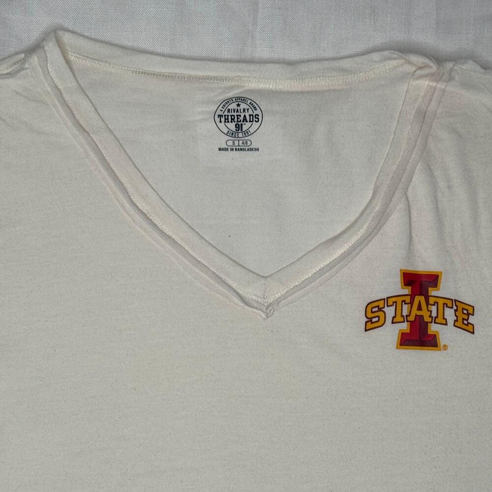 Iowa State Cyclones Women's Small V-Neck Short Sleeve Shirt, Football Fan Wear